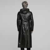 Brackish Punk Faux Leather Hooded Coat Men's