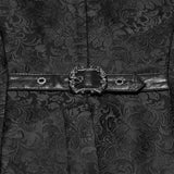 Lorgnette Men's Gothic Jacquard Asymmetrical Strap Vest in Black