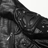 Malenfer Gothic Distressed Faux Leather Studded Coat Men's