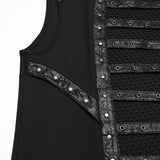 Cenotaph Gothic Fishnet Faux Leather Sleeveless Vest Men's