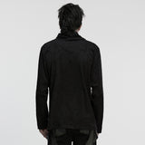 Erzulie Gothic Distressed Draped Cowl Top Men's
