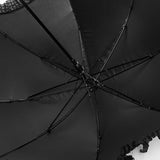 Gloam Women's Gothic Umbrella with Ruffles in Black