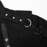 Erebor Gothic Wool Harness Buckle Black Coat Men's