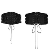Prospero Men's Punk Lace-Up Corset Belt in Black