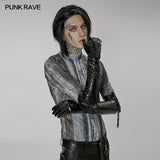 Anakamstra Gothic Patent Faux Leather Gloves Men's