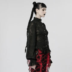 Sapphire Synth Mesh Blouse - PunkRave
