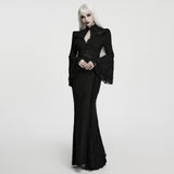 Night Owl Women's Gothic Long Dress in Black