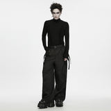 Hearse Men's Gothic Techwear Two-Way Wear Trousers in Black