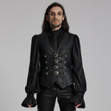 Astarte Gothic PU Faux Leather Buckle Vest Men's