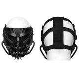 Dark Reverie Gothic Mask with Chain Detail in Black