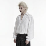 Cenotaph Men's Gothic Shirt with Paisley Embroidery in White