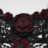 Ravenscar Women's Gothic Bralet with Lace in Black & Red