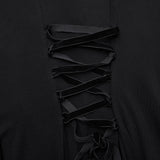 Chthonia Women's Gothic Hooded Cut-Out Dress in Black