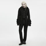Rood Men's Gothic Ruffled Dandy Jacket in Black