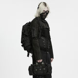 Brünnhilde Cyberpunk Tactical Backpack with Detachable Waist Bag in Black