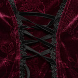 Cockatrice Women's Gothic Top with Velvet in Red