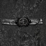 Belladonna Women's Gothic Coat with Metal Buckles in Black