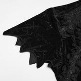 Crimson Elegy Women's Gothic Lace Top  in Black