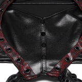 Bitter Root Women's Faux Leather Top with Lacing Detail in Black and Red