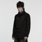 Erzulie Gothic Distressed Draped Cowl Top Men's