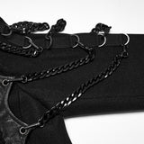 Barghest Men's Punk Chain Zipped Jacket in Black