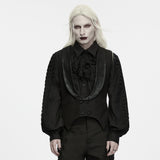 Moroi Men's Gothic Ritual Tale Pointed Hem Waistcoat in Black