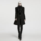 Weird Sisters Women's Gothic Vintage Court Appliqué Coat in Black