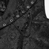 Lorgnette Men's Gothic Jacquard Asymmetrical Strap Vest in Black