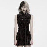 Crimson Elegy Gothic Dress in Black & Red