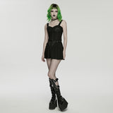 Henbane Women's Gothic Corset with Studded Details in Black