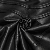 Widow Peak Faux Leather Zipped Top