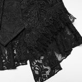 Caliban Women's Gothic Waistcoat with Beading in Black