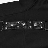 Raven Masque Men's Gothic Knit coat with Metal D-Rings in Black