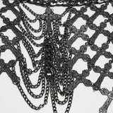 Nixie Women's Gothic Midnight Cross Layered Body Chain in Tarnished Bronze