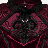 Cockatrice Women's Gothic Top with Velvet in Red