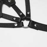 Sleepy Hollow Women's Punk Cross Studded Chest Harness in Black
