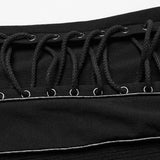 Goblin Men's Punk Half-Zip Long Sleeve Top in Black
