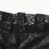 Alcyone Gothic Distressed Faux Leather Studded Hooded Coat Men's