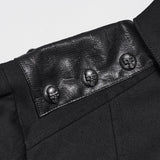 Bruges Men's Gothic Shirt with Studded Shoulders in Black