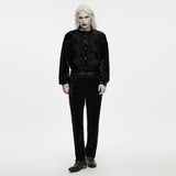Locket Men's Gothic Embroidered Velvet Pants in Black