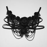 Machen Women's Gothic Bralet with Lace in Black