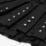 Ossuary Punk Studded Pleated Mini Skirt