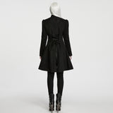 Weird Sisters Women's Gothic Vintage Court Appliqué Coat in Black