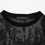 Misty Skies Gothic Eyelet Distressed Top Men's