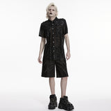 Ember Séance Men's Gothic Shirt with Mesh in Black