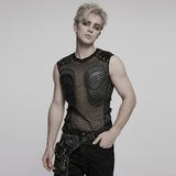 Akerbeltz Cyberpunk Fishnet Armor Plate Top Men's