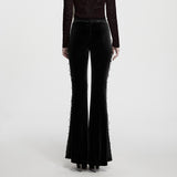 Stygian Gothic Lace and Velvet Flared Trousers