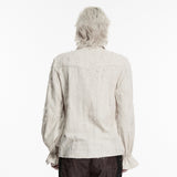 Porphyria Men's Gothic Shirt with Lace-Up Front in White