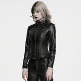 Strix Women's Punk Faux Leather Jacket in Black