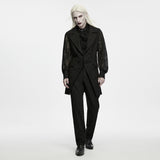 Nemean Men's Gothic Jacquard Long Waistcoat in Black